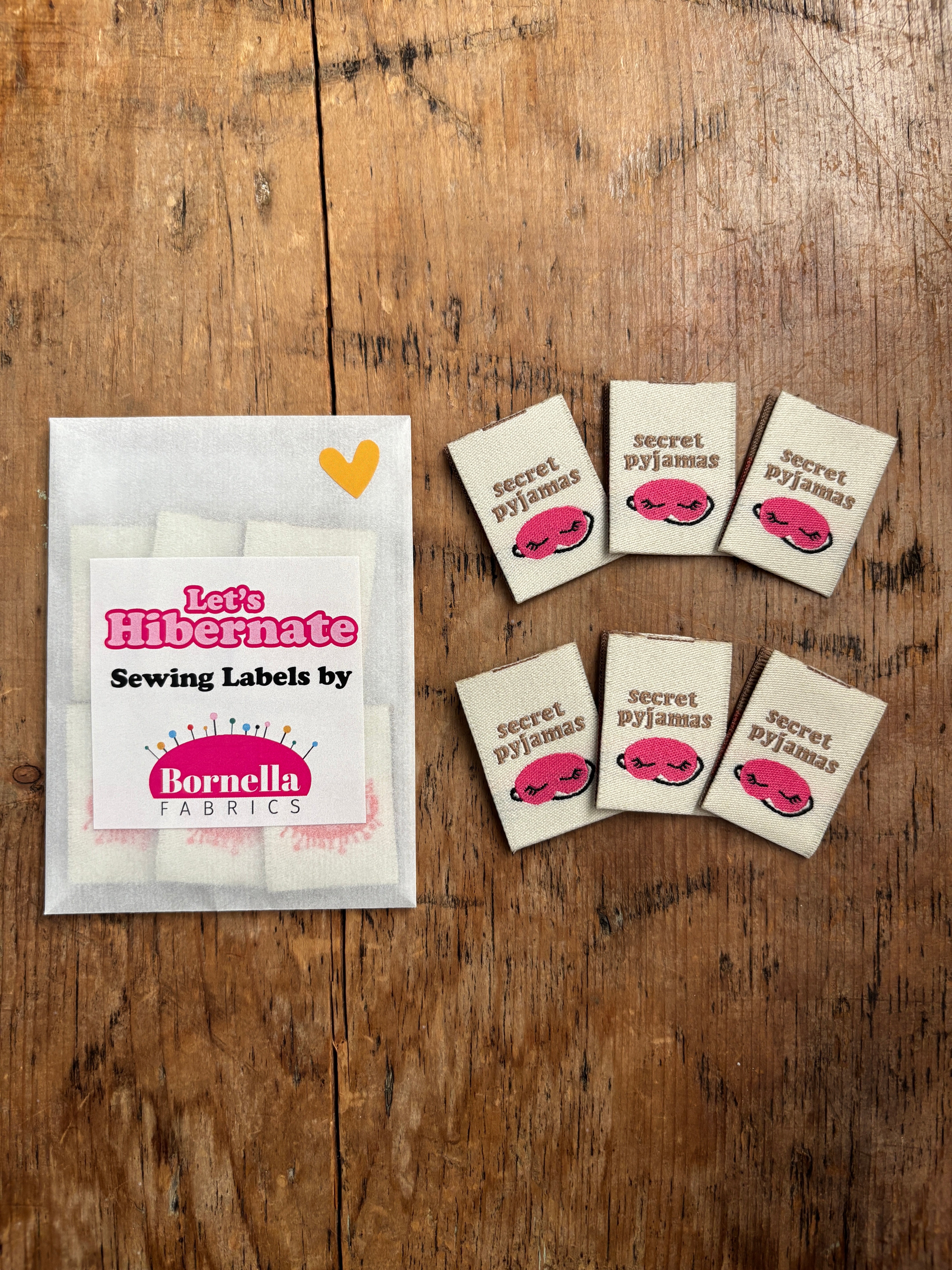 Pyjamas Label Features Secret Pyjamas Labels Pack by Bornella Fabrics